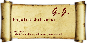 Gajdics Julianna névjegykártya